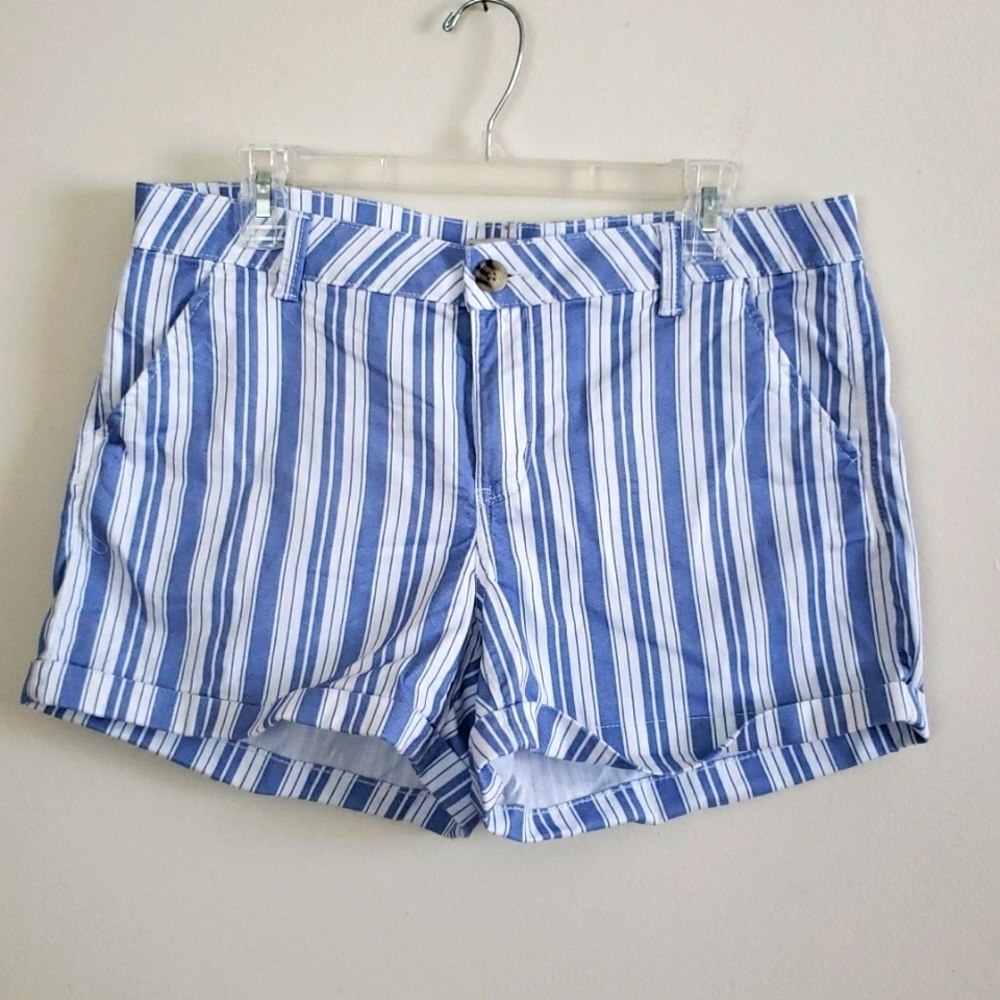 So brand favorite midi blue and white striped shorts, women's size 34 waist